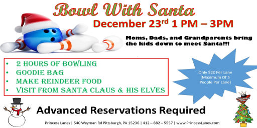 Bowl With Santa at Princess Lanes Bowling Center